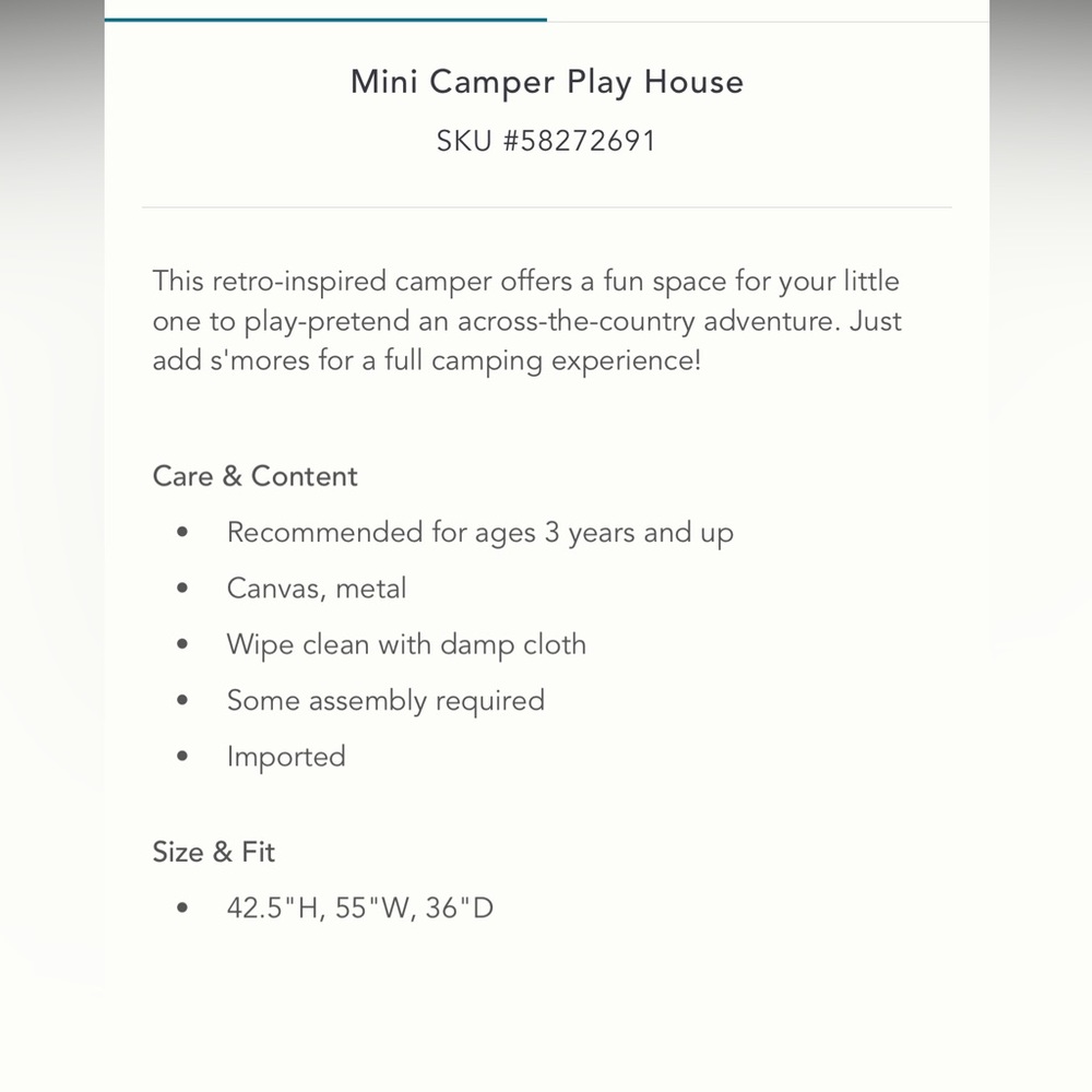 Anthropologie camper playhouse - Picture 3 of 3